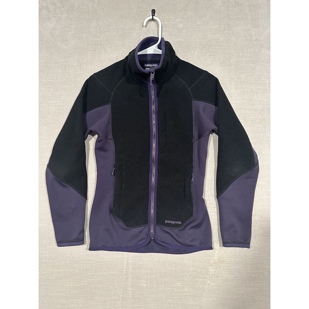 Patagonia Women's Piton Hybrid Fleece Polartec Full Zip Jacket Black Purple XS‎ - Picture 2 of 8